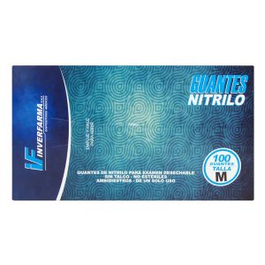 GUANTE NITRILO AZUL T.M CJ 100 UDS INVER