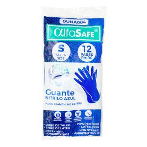 GUANTES NIT.ALFASAFE AZUL TALLA S 12 UND