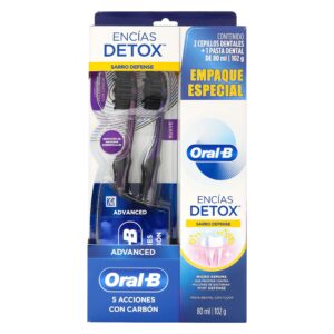 CRE ORAL-B ENCIAS DETOX 80ML + 2 CEPILLO